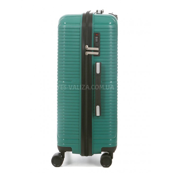Чемодан средний М полипропилен зелёный 65х44х26/62л/3.3кг/Worldline291, фото 4