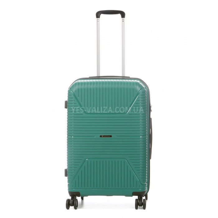 Чемодан средний М полипропилен зелёный 65х44х26/62л/3.3кг/Worldline291, фото 2