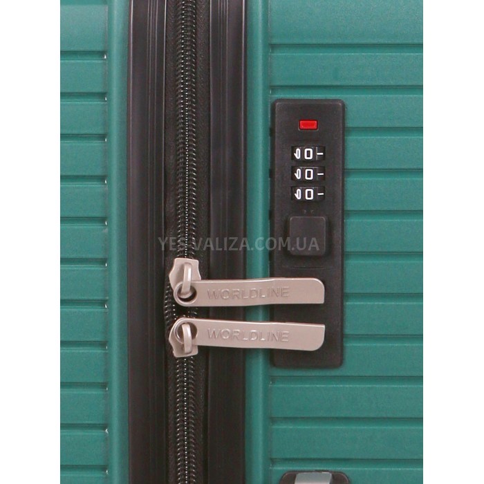 Валіза середня М поліпропілен зелена 65х44х26см/62л/3.3кг/Worldline291, фото 8