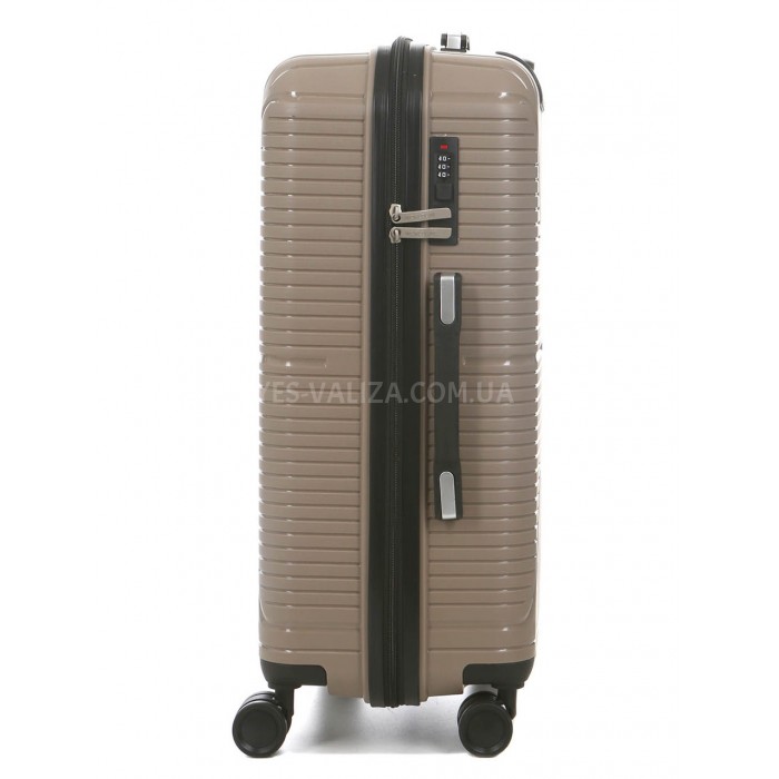 Чемодан средний М полипропилен беж 65х44х26см/62л/3.3кг/Worldline 291, фото 4