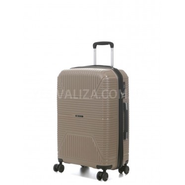 Валіза середня М поліпропілен беж 65х44х26см/62л/3.3кг/Worldline 291
