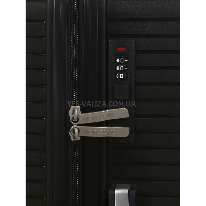 Набор чемоданов Франция (L M S-3шт) полипропилен чёрный/Worldline 291, фото 11