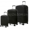 Набір валіз Франція (L M S-3шт) поліпропілен чорний Worldline 291, фото 13