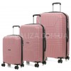 Набор чемоданов Франция (L M S-3шт) полипропилен розовый/Worldline 291, фото 10