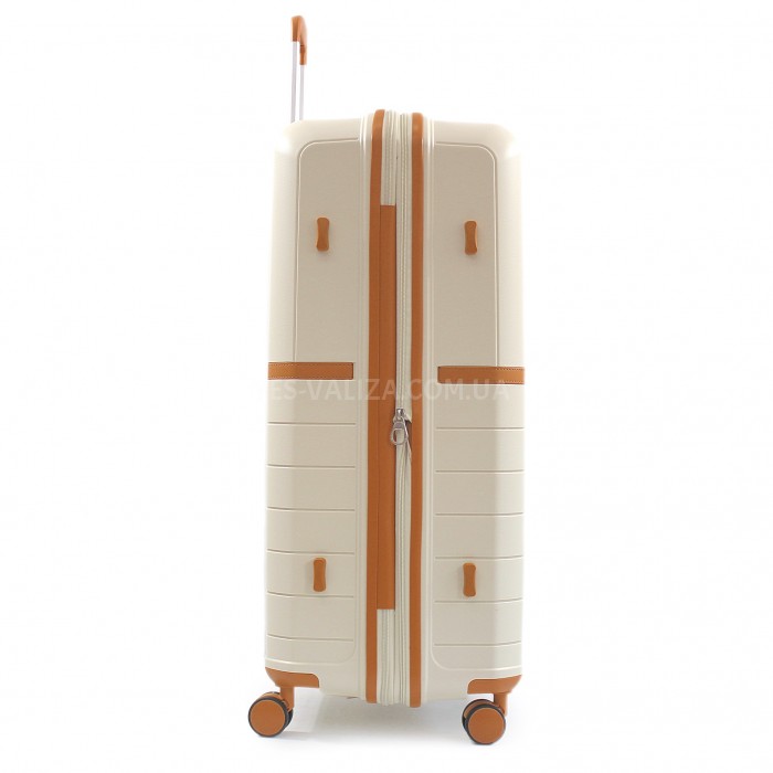 Чемодан большой L полипропилен белый78x52x31+5/131л/4.7кг/Snowbal49403, фото 5