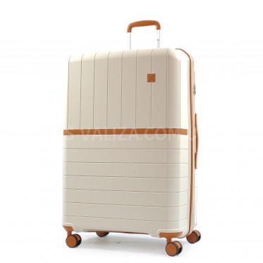 Валіза велика L поліпропілен біла 78x52x31+5/131л/4.7кг/Snowball 49403