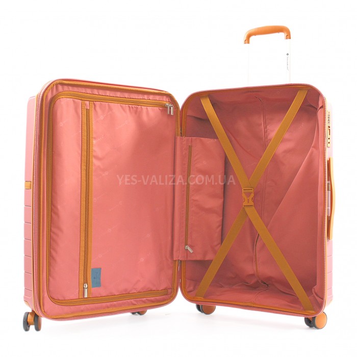 Чемодан средний M полипропилен пудра 67x45x26+5/82л/3.8кг/Snowbal49403, фото 10