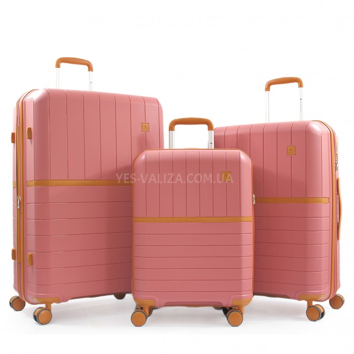 Валіза середня M поліпропілен пудра 67x45x26+5/82л/3.8кг/Snowbal 49403, фото 9