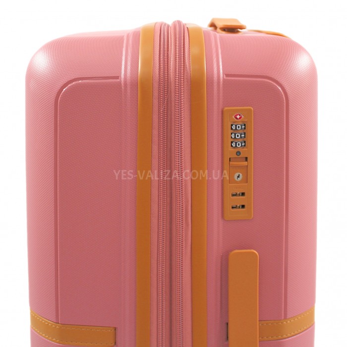 Валіза середня M поліпропілен пудра 67x45x26+5/82л/3.8кг/Snowbal 49403, фото 7