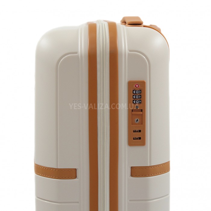 Чемодан средний M полипропилен белый 67x45x26+5/82л/3.8кг/Snowbal49403, фото 8