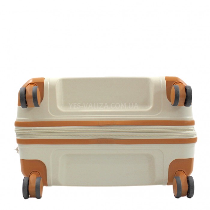 Чемодан средний M полипропилен белый 67x45x26+5/82л/3.8кг/Snowbal49403, фото 7