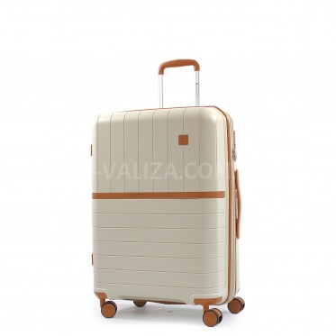 Валіза середня M поліпропілен біла 67x45x26+5/82л/3.8кг/Snowball 49403