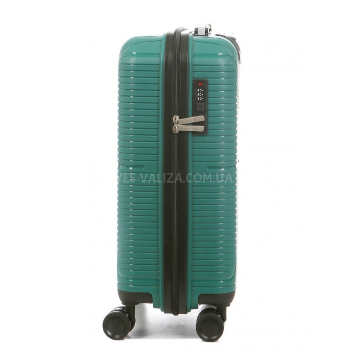 Чемодан малый S полипропилен зелёный 55х37х22см/38л/2.7кг/Worldline 291, фото 3