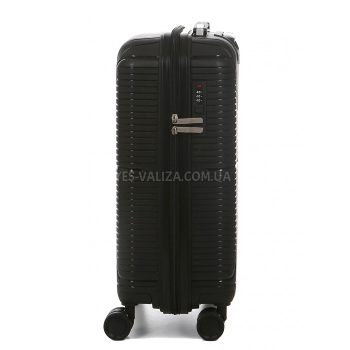 Валіза мала S поліпропілен чорна 55х37х22см/38л/2.7кг/Worldline 291, фото 4