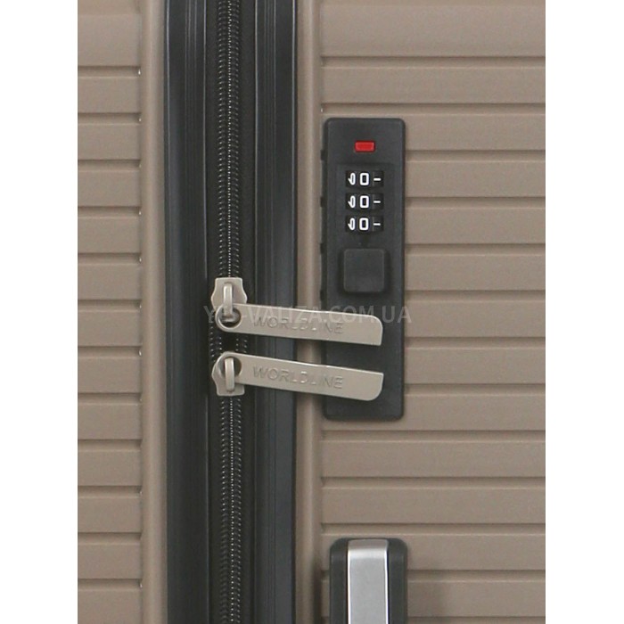 Чемодан малый S полипропилен шампань 55х37х22см/38л/2.7кг/Worldline 291, фото 8