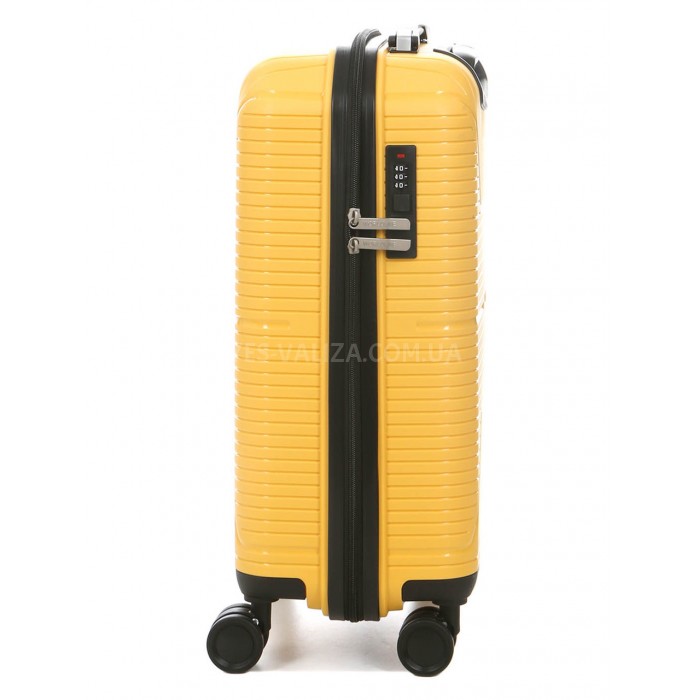 Чемодан малый S полипропилен жёлтый 55х37х22см/38л/2.7кг/Worldline 291, фото 3