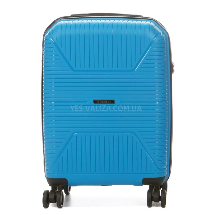 Валіза мала S поліпропілен блакитна 55х37х22см/38л/2.7кг/Worldline 291, фото 2