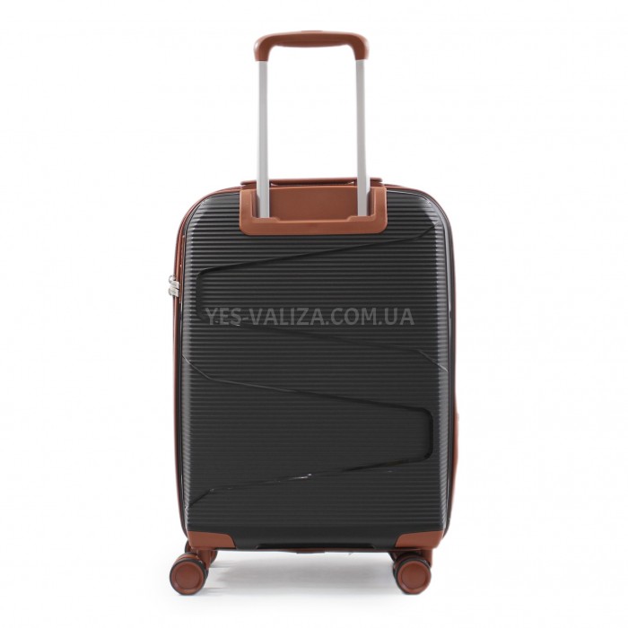 Чемодан малый S полипропилен чёрный 55х37х23+5/48л/2.9кг/Worldline 293, фото 3