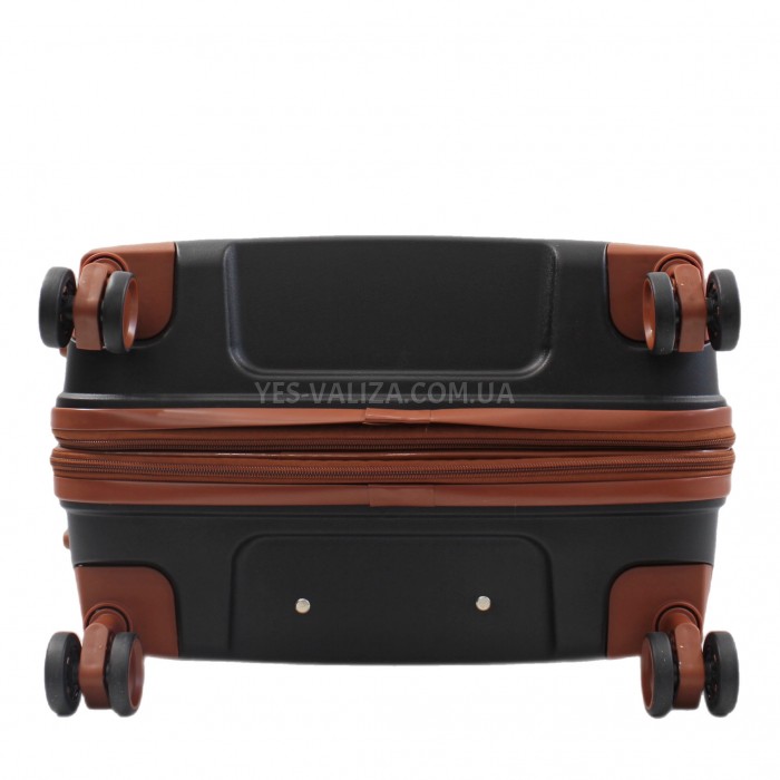 Валіза середня М поліпропілен чорна 66х44х28+5/80л/3.6кг/Worldline 293, фото 6