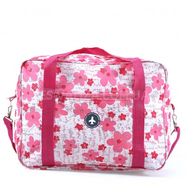 Сумка(ручна поклажа) Польща квіти біла 40х30х20см/24л/0.5кг/Fly 0234