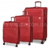 Набор чемоданов Франция (L M S-3шт) ткань красный/Airtex 832, фото 13