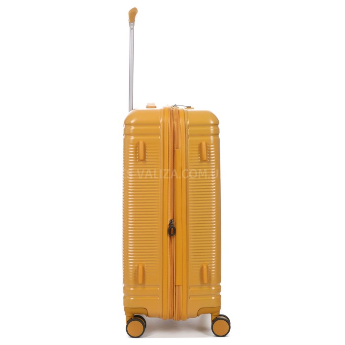 Чемодан средний М поликарбонат жёлтый 65х44х25+5/82л/3.65кг/Airtex 649, фото 5