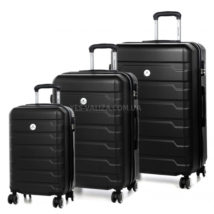 Набір валіз Франція (L M S-3шт) чорний/Worldline 626, фото 1