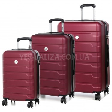 Набір валіз Франція (L M S-3шт) бордо/Worldline 626