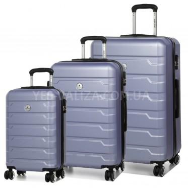 Набір валіз Франція (L M S-3шт) бузок/Worldline 626