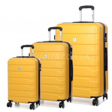 Набір валіз Франція (L M S-3шт) жовтий/Worldline 626
