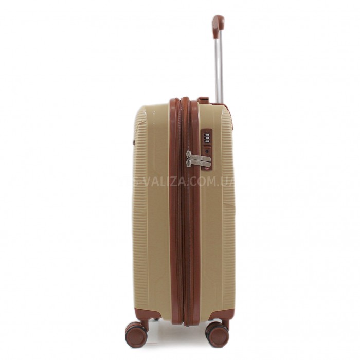 Чемодан малый S полипропилен беж. 55х37х23+5см/48л/2.9кг/Worldline 293, фото 6