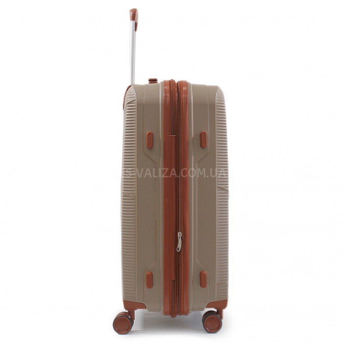 Валіза середня М поліпропілен шамп. 66х44х28+5/80л/3.6кг/Worldline 293, фото 4