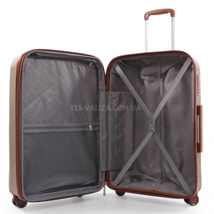 Чемодан средний М полипропилен шамп 66х44х28+5/80л/3.6кг/Worldline 293, фото 10