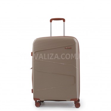 Чемодан средний М полипропилен шамп 66х44х28+5/80л/3.6кг/Worldline 293