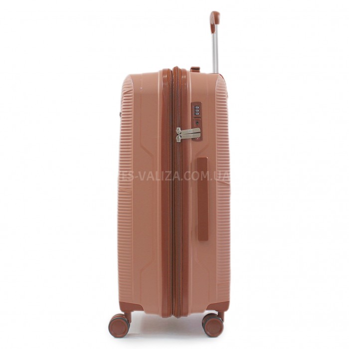 Чемодан средний М полипропилен пудра 66х44х28+5/80л/3.6кг/Worldline293, фото 7