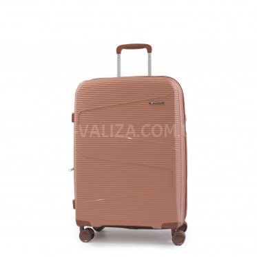 Чемодан средний М полипропилен пудра 66х44х28+5/80л/3.6кг/Worldline293