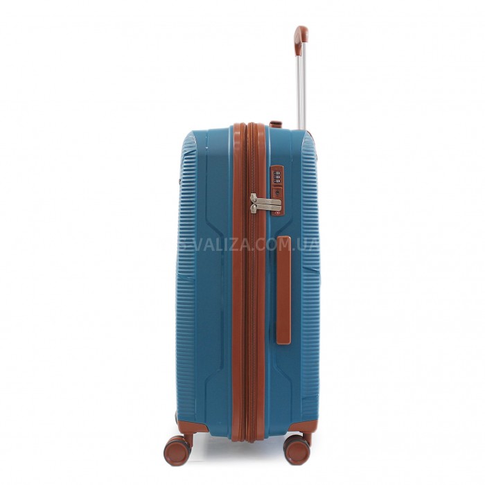 Валіза середня М поліпропілен синя 66х44х28+5/80л/3.6кг/Worldline 293, фото 6