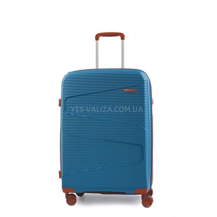 Чемодан средний М полипропилен синий 66х44х28+5/80л/3.6кг/Worldline293, фото 1