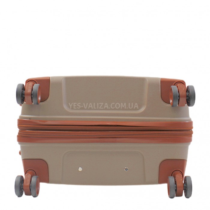 Чемодан большой L полипропилен беж 76х50х32+5/118л/4.6кг/Worldline 293, фото 6