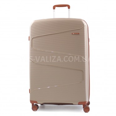 Валіза велика L поліпропілен беж 76х50х32+5см/118л/4.6кг/Worldline 293