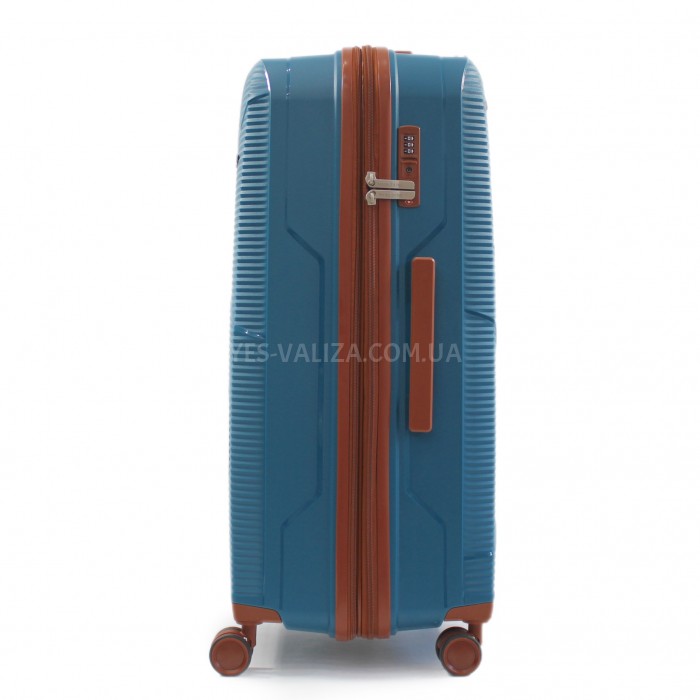 Чемодан большой L полипропилен синий 76х50х32+5/118л/4.6к/Worldline293, фото 6
