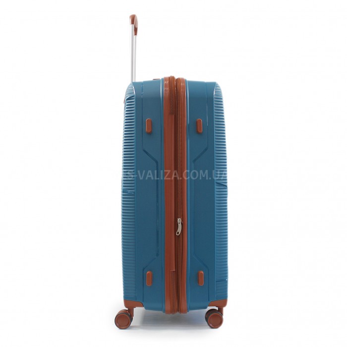 Валіза велика L поліпропілен синя 76х50х32+5/118л/4.6кг/Worldline 293, фото 5