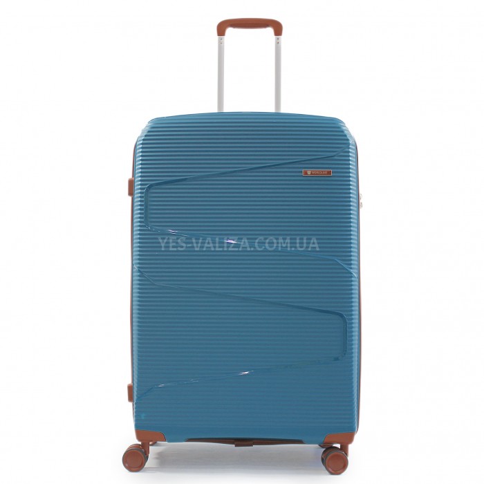 Валіза велика L поліпропілен синя 76х50х32+5/118л/4.6кг/Worldline 293, фото 2