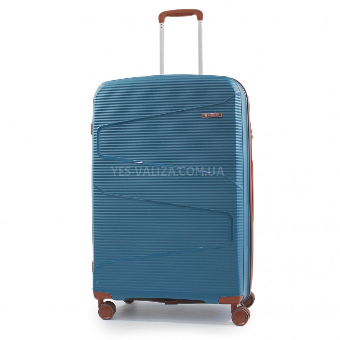 Валіза велика L поліпропілен синя 76х50х32+5/118л/4.6кг/Worldline 293, фото 3