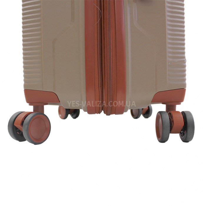 Набор чемоданов Франция (L M S-3шт) полипропилен шампань/Worldline 293, фото 7