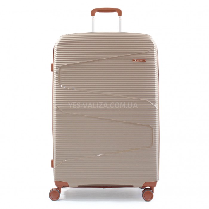 Набор чемоданов Франция (L M S-3шт) полипропилен шампань/Worldline 293, фото 3
