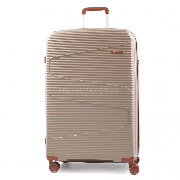 Набір валіз Франція (L M S-3шт) поліпропілен шампань/Worldline 293, фото 2