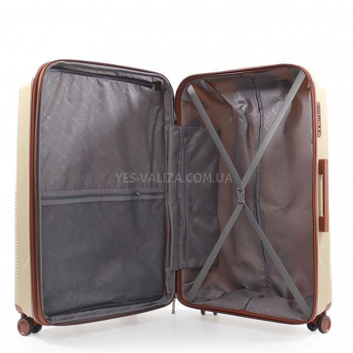 Набор чемоданов Франция (L M S-3шт) полипропилен бежевый/Worldline 293, фото 9