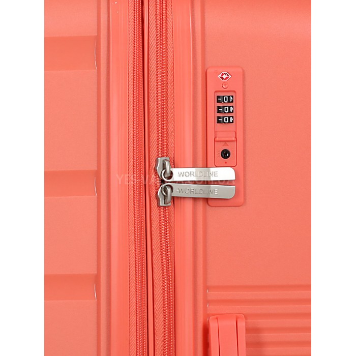 Набор чемоданов Франция (L M S-3шт) полипропилен оранж/Worldline 287, фото 9
