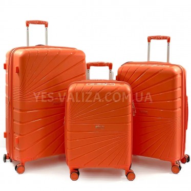 Набір валіз Франція (L M S-3шт) поліпропілен оранж Worldline 287